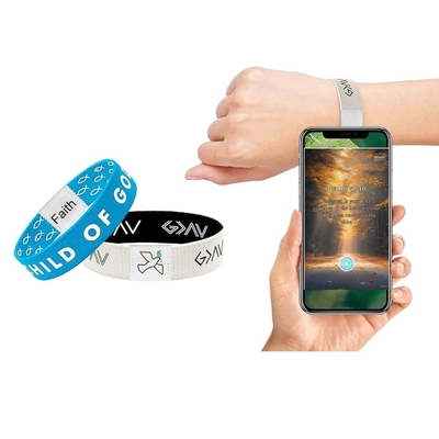 Tkanina Stretch Daily Bible Verse Bracelets With NFC RFID Tkanina elastyczne bransoletki