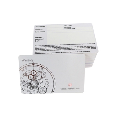 Karty gwarancyjne biżuterii i zegarków PVC Plastic Quality After-sales Service Card Karty gwarancyjne Holograficzne przeciwfałszowanie